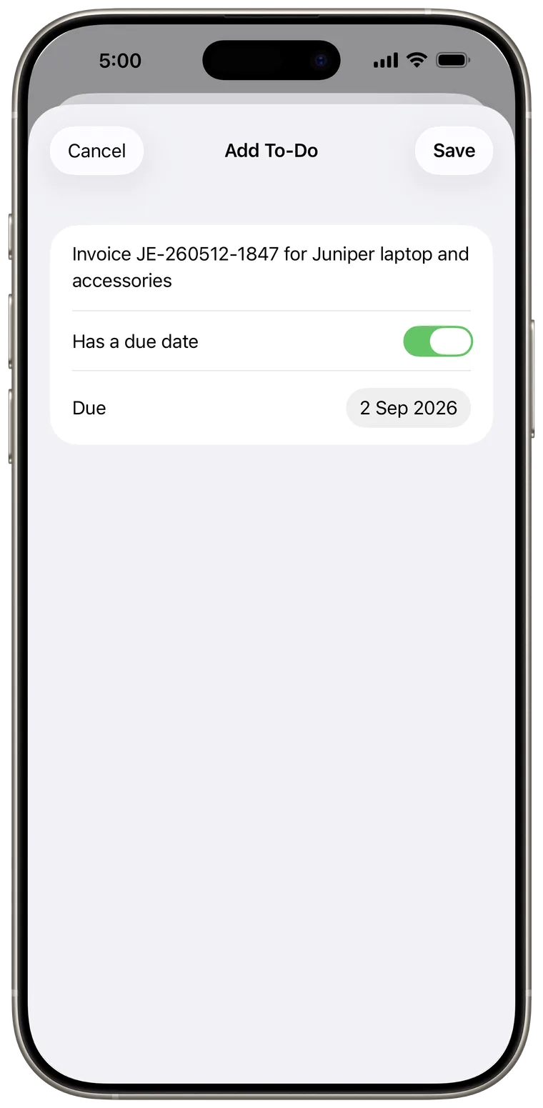 Add To-Do form with description and due date.